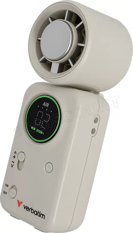 Ventilateur à main sur batterie Verbatim Cool'n'Go Ice Touch Mini (Blanc/Argent)