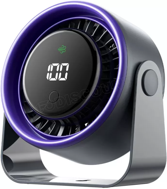 Ventilateur de bureau sur batterie Vention Lite 01 - Ø13cm (Noir/Violet)