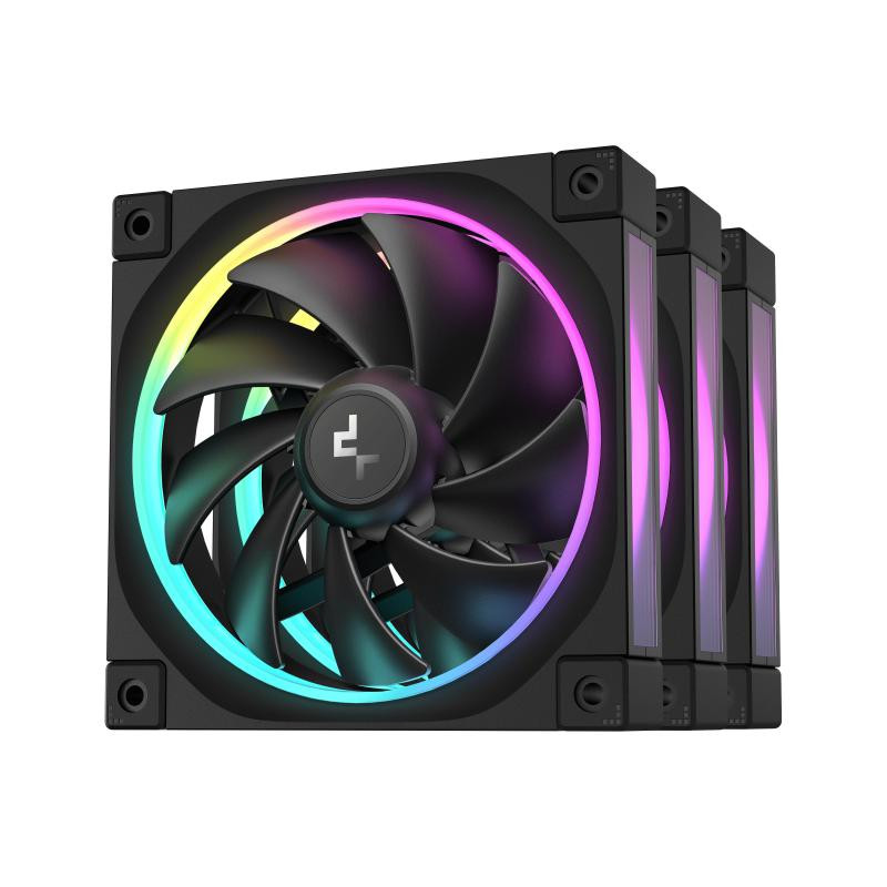 Ventola DeepCool FL12 – ARGB, 120mm, PWM Basso rumore, Kit 3 pezzi, Nero