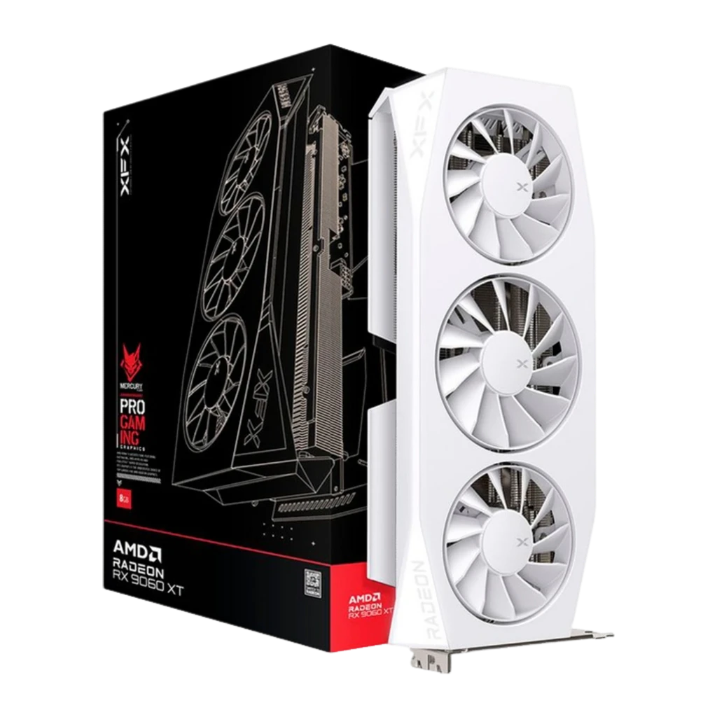 XFX Radeon RX 9060 XT Swift Triple Fan White - 16GB GDDR6 RAM - Grafikkarte