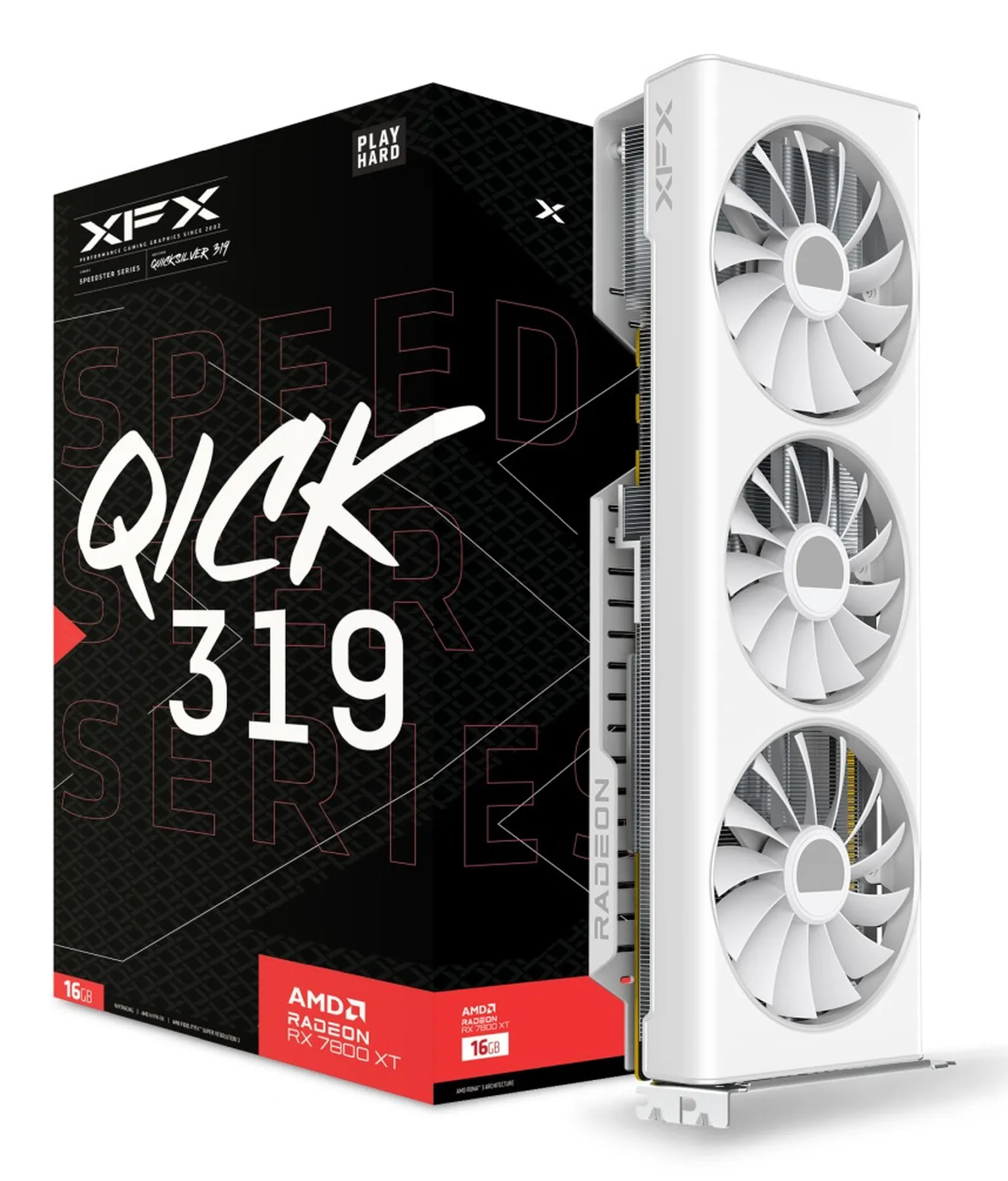 XFX RX 7800XT QICK319 White Core Gaming 16GB GDDR6 HDMI 3